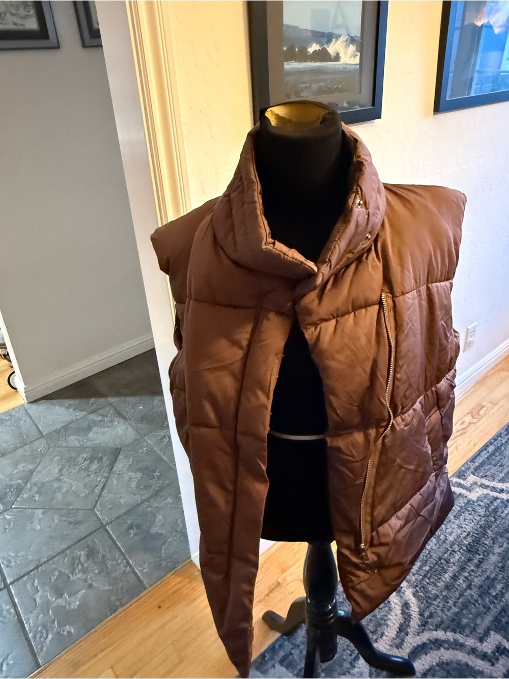 BDG women’s Brown Quilted Puffer Vest